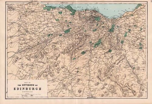 Map of The Environs of Edinburgh  -  Edward Weller  FRGS