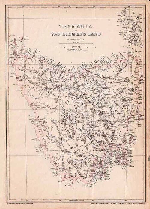 Tasmania or Van Dieman's Land - Edward Weller  FRGS