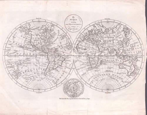 The World including the Discoveries, made by Capt. Cook. 
