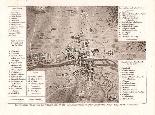 Deuxieme Plan de la Ville de Paris son accroiissement et l' tat ou elle  toit sous PHILIPPE AUGUSTE