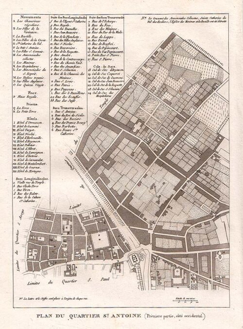 Plan du Quartier St Antoine Pr miere partie ct occidental 