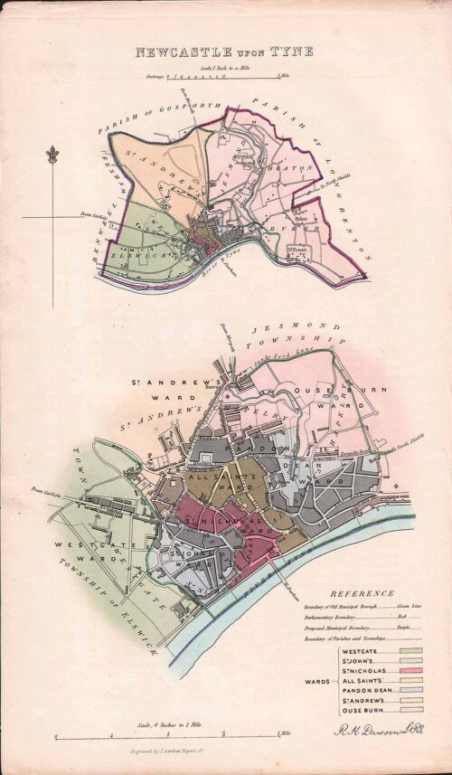 Newcastle upon Tyne Town Plan - RK Dawson 