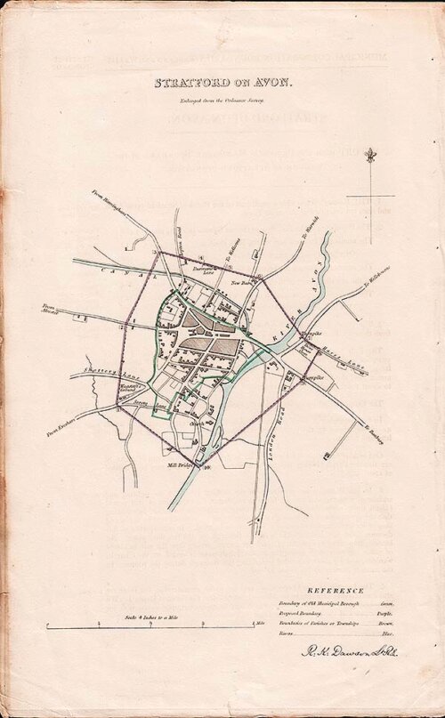 Stratford  on  Avon Town Plan - RK Dawson 