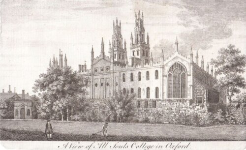 A View of All Souls College in Oxford.
