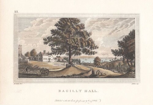 Bagillt Hall.  (antique print)
