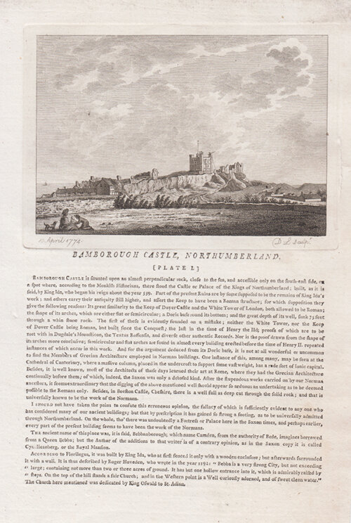 Bamborough Castle Northumberl;and  PlateI