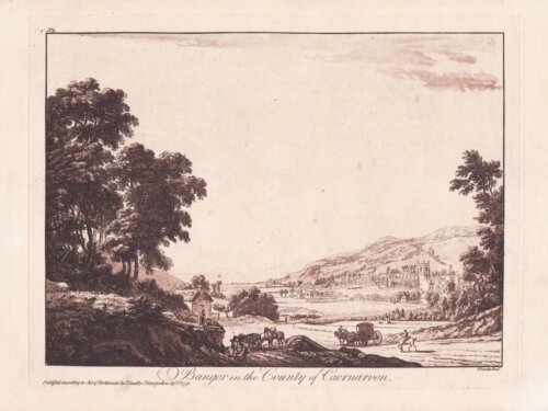 Bangor in the County of Caernarvon   (antique print)