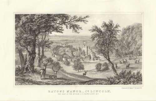 Bayons Manor, Co. Lincoln.  The Seat of the Rt. Hon. C.T. D'eyncourt.  M.P.  (antique print)