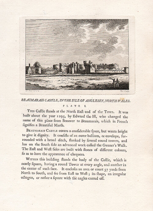 Beaumaris Castle in the Isle of Anglesey North Wales Plate I
