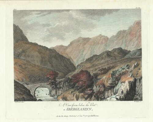 A View from below the Pont Aberglaslyn (antique print)