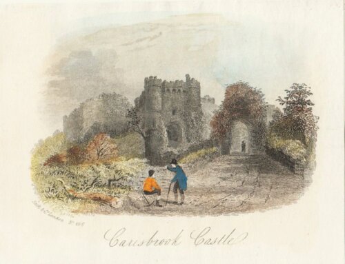 Carisbrook Castle.  (antique print)