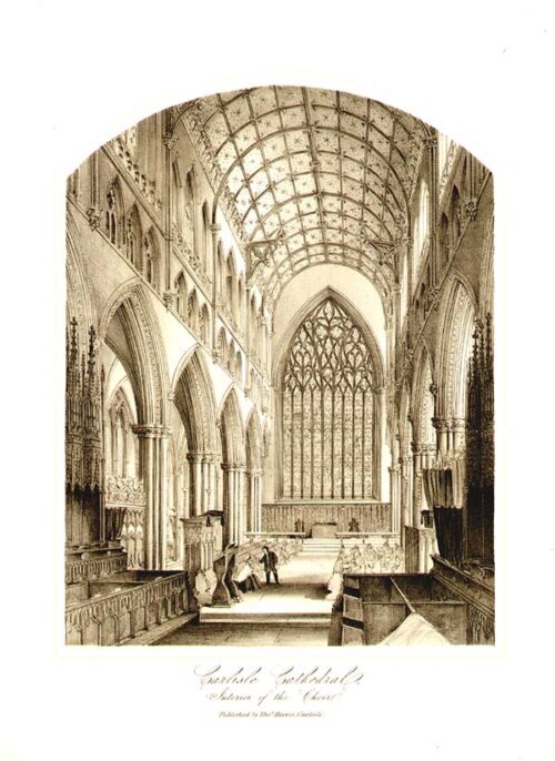 Carlisle Cathedral Interior of the Choir (antique print)