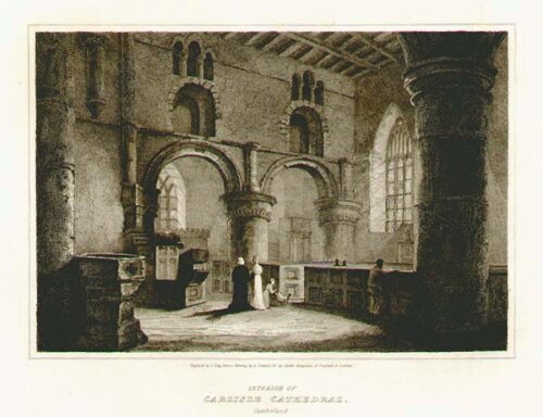Interior of Carlisle Cathedral (antique print)