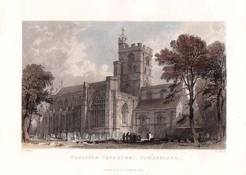 Carlisle Cathedral Cumberland (antique print)