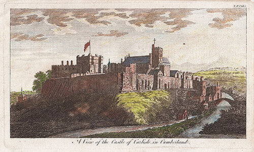 A View of the Castle of Carlisle in Cumberland (antique print)