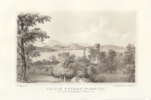 Castle Toward, Co. Argyll.  The Seat of Alexander S. Finlay.  Esq.  (antique print) 