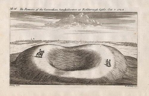 The Remains of the Castrensian Amphitheater at Richborough Castle  Oct 7 1724