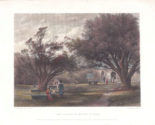 The Church at Bettws y Coed.  (antique print)