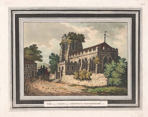 View of a Church near Ludlowvaugh Breckonshire Ludlow Fach