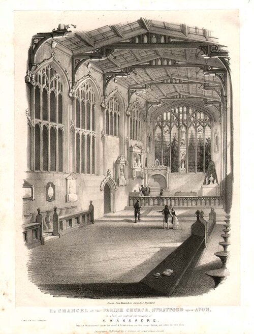 The Chancel of the Parish Church Stratford upon Avon in which are interred the remains of Shakspere