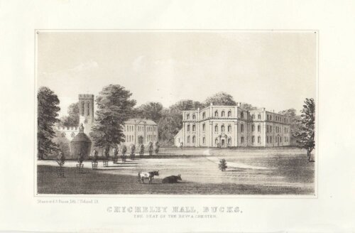 Chicheley Hall, Bucks, The Seat of the Revd. A. Chester.  (antique print)