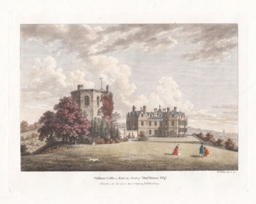 Chilham Castle in Kent the Seat of Thos. Heron  Esq.  (antique print)