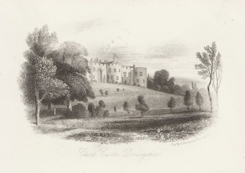 Chirk Castle, Denbighshire.  (antique print)