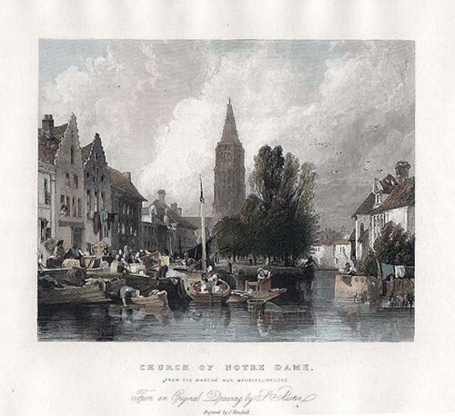 Church of Notre Dame  From the Marche' Aux Meubles - Bruges