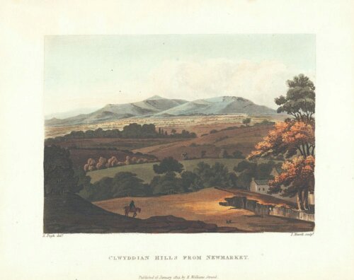 Clwyddian Hills from Newmarket.  (antique print)  