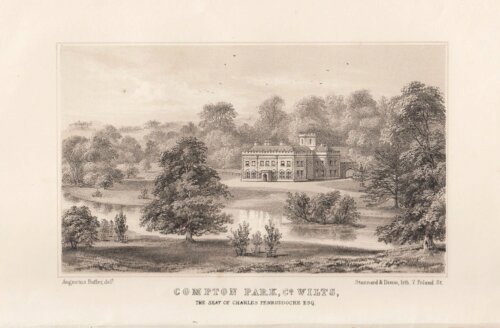 Compton Park, Co. Wilts.  The Seat of Charles Penruddocks Esq.  (antique print)