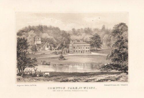 Compton Park, Co. Wilts.  The Seat of Charles Penruddocks Esq.  (antique print)