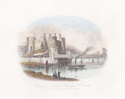 Conway Tubular Bridge and Castle.