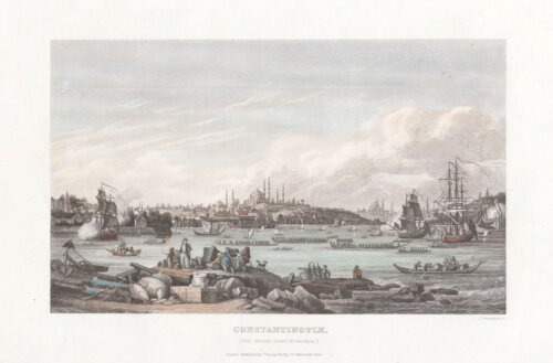 Constantinople (The Sultan going to Mosque)   (antique print)