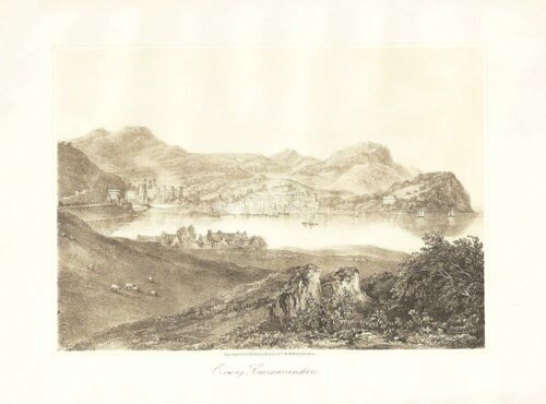 Conway, Caernarvonshire.  (antique print)