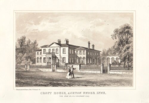 Croft House, Ashton Under Lyne.  The Seat of J.R. Coulthart. Esq.  (antique print)