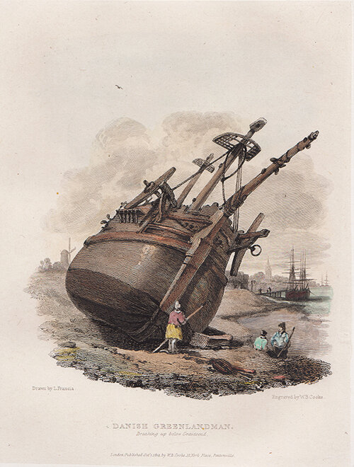 Danish Greenlandman  Breaking up below Gravesend