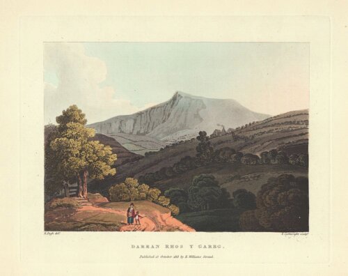 Darran Rhos y Gareg.  (antique print)