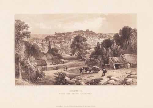 Denbigh from the Stone Quarries  (antique print)