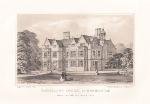 Dingestow Court Co Monmouth - The Seat of Samuel Richard Bosanquet Esq  (antique print)