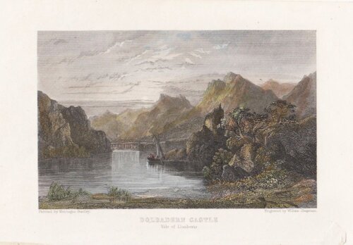 Dolbadarn Castle.  Vale of Llanberis.  (antique print)