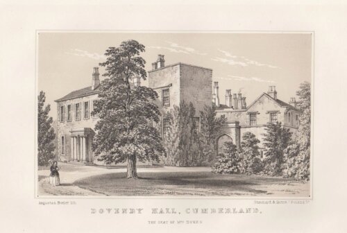 Dovenby Hall, Cumberland, The Seat of Mrs. Dykes.  (antique print)