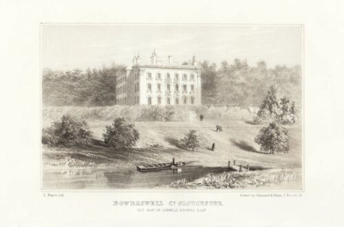 Dowdeswell Co. Gloucester.  The Seat of Coxwell Rogers. Esq.  (antique print)