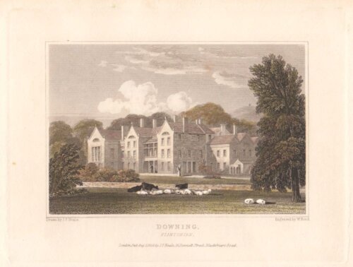 Downing, Flintshire.  (antique print)