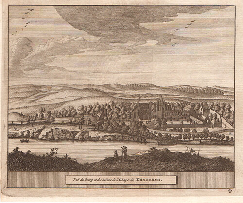 Vu de Bourg et des Ruines de l'Abbaye de Dryburgh