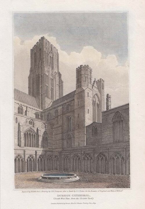 Durham Cathedral South West View from the Cloister Yard