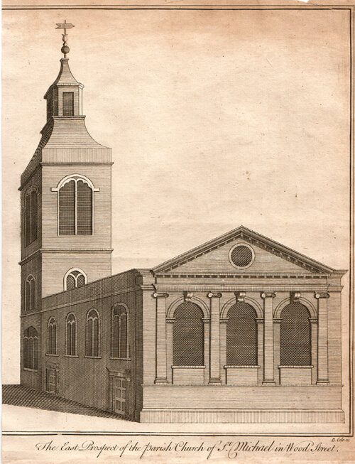 The East Prospect of the Parish Church of St Michael in Wood Street