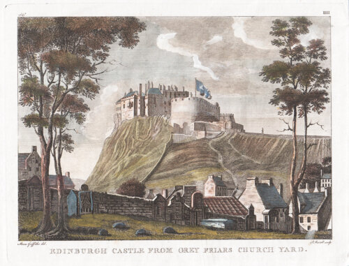 Edinburgh Castle from Grey Friars Church Yard.