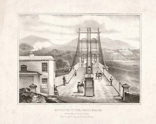 Entrance of the Menai Bridge from the Anglesey Shore
