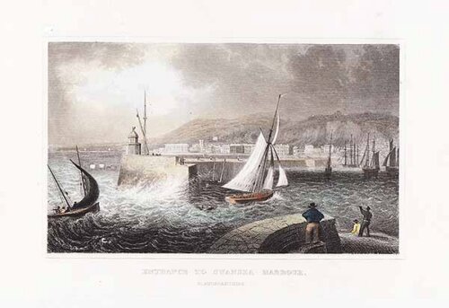 Entrance to Swansea Harbour Glamorganshire