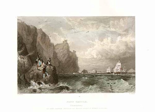 Fast Castle Berwickshire  The Royal Squadron conveying His Majesty George IV towards Edinburgh